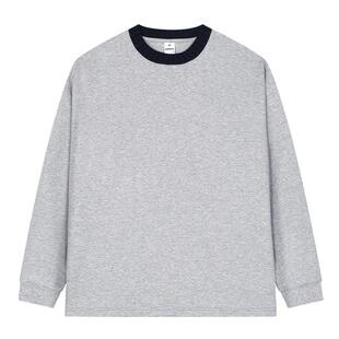 编织毛衣领美式长袖t恤男2025新款保暖打底衫cleanfit极简穿搭