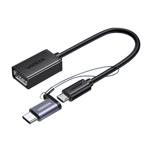 绿联otg转接线二合一安卓micro转usb转接头typec转换器适用华为vivo oppo荣耀手机u盘下载优盘连接口数据线