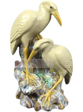 书桌小花瓶摆件大双鹤笔筒