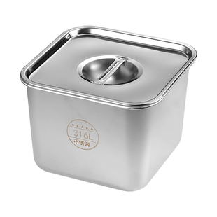316方形不锈钢调料罐商用猪油罐子带盖料缸佐料味盅辣椒油调料盒