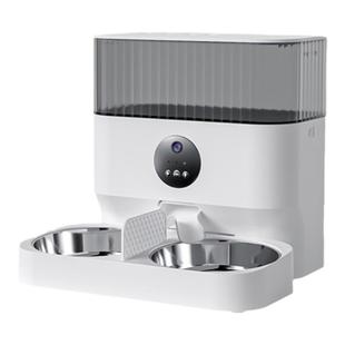 玲珑猫双碗自动喂食器定时定量多猫智能投喂机器5L猫咪远程可视