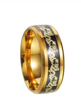 高级感滴胶钛钢戒指男女同款学生素戒时尚个性小众对戒水洗不掉色