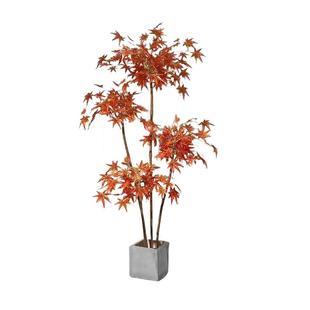 仿真绿植红枫树盆栽北欧现代轻奢客厅沙发旁摆件网红室内落地假树