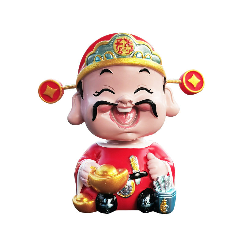摇头晃脑小财神车载摆件送防滑垫