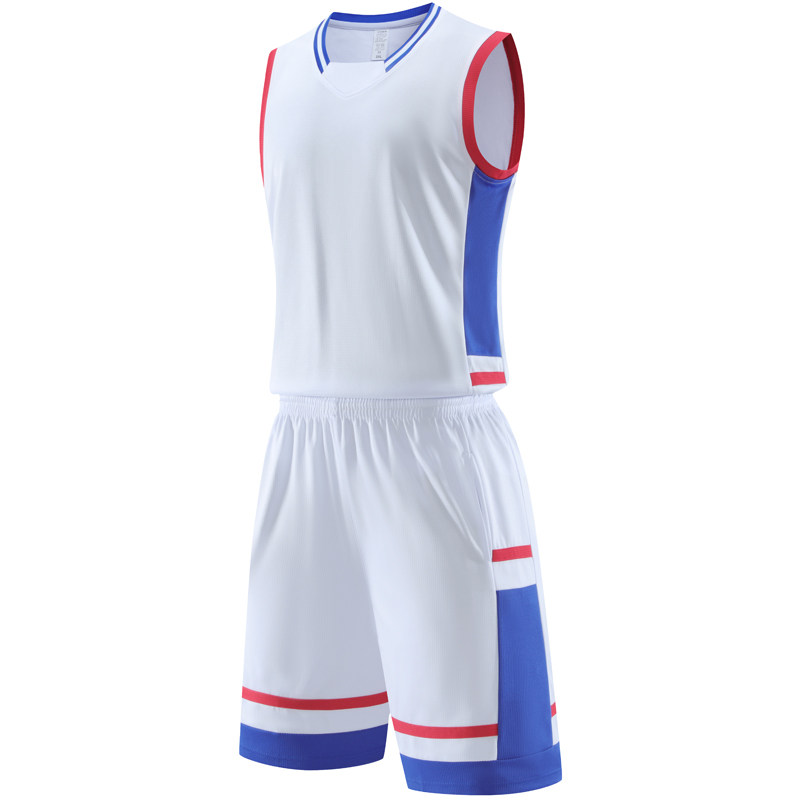 成人儿童篮球服套装球衣夏季背心比赛训练队服定制印字 606白色