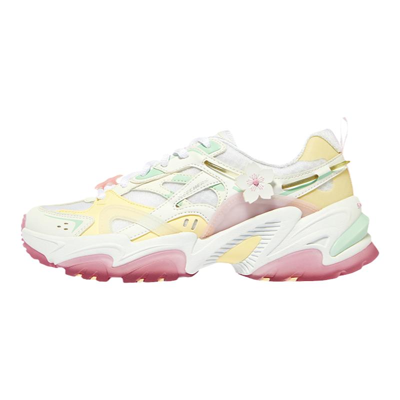 Skechers斯凯奇女鞋春夏季款花漾系列机甲鞋休闲桃花老爹鞋896116