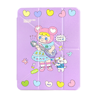 PaPaPa制造局[kulo弹吉他]三折Y折可爱卡通手绘涂鸦细闪亮片iPad2025保护套新款iPad11保护壳11寸