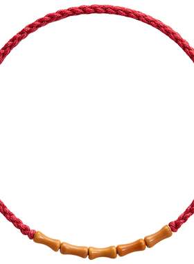 普陀山天然老桃木红绳手链护身符