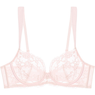 好奇蜜斯大胸显小胸内衣女薄夏性感纯欲透气蕾丝文胸罩套装防下垂