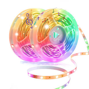 LED幻彩遥控灯带全彩流水灯条USB电池盒超亮闪光呼吸跑马灯5v防水