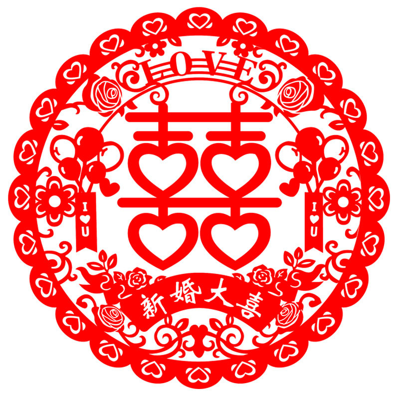 特大结婚喜字静电窗花玻璃贴婚房装饰大门双喜贴衣柜女方婚礼布置
