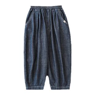 幼悠男童明线贴标固色砂洗锥形牛仔裤春秋儿童薄款帅气休闲潮裤子