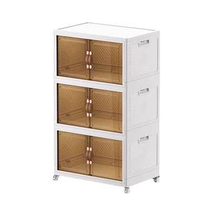 2024爆款收纳柜大容量可视衣物收纳柜多层折叠卧室万向轮柜储物柜