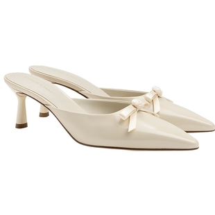 CHARLES&KEITH26春新款CK1-60361614蝴蝶结高跟穆勒鞋包头凉拖鞋
