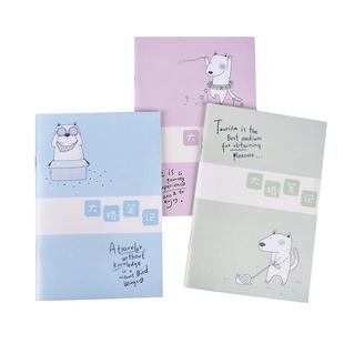 号角大格笔记本B5宽格记事本子大行距本子1.1CM笔记本软抄本塞班