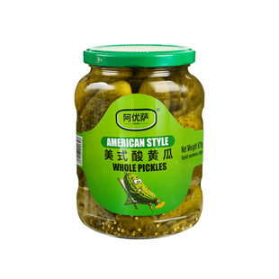 阿优萨美式酸黄瓜670g黑山烤房酸青瓜仔罐头腌小黄瓜脆青瓜沙拉