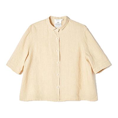 kleeklee植物染亚麻短袖衬衫