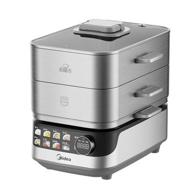 美的0塑全钢蒸魔方电蒸锅