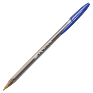 满10支包邮 美国BIC比克cristal bold水晶透明黑蓝色圆珠笔1.6mm
