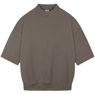 IDLT 320g重磅 廓形落肩短宽半高领拼接全棉TEE百搭街头男女潮