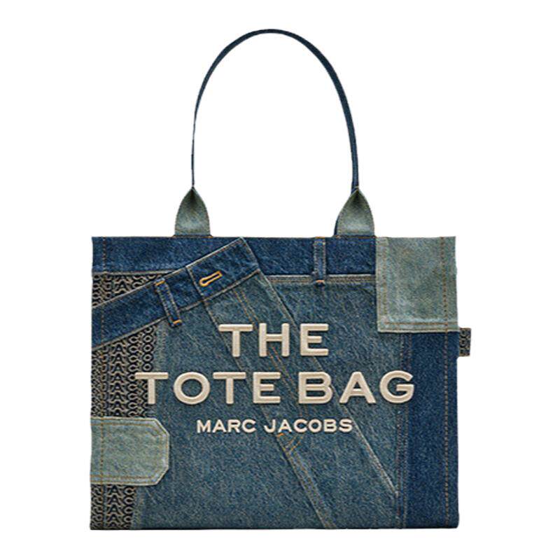 【礼物】MARC JACOBS/莫杰 TOTE MJ 大号丹宁牛仔风大容量托特包