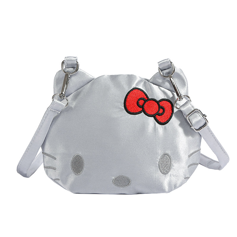 可爱HelloKitty凯蒂猫银色斜挎包
