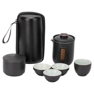 便携式旅行茶具小套装户外泡茶壶茶杯简易个人露营快客杯一壶四杯