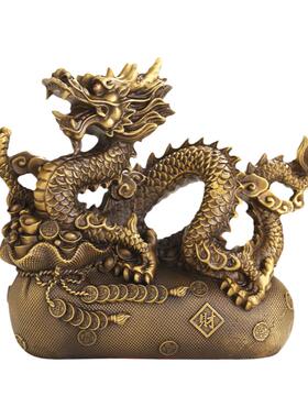 铜龙摆件钱袋龙客厅生肖龙招财龙