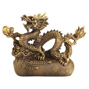 铜龙摆件龙年黄铜龙形工艺品客厅办公室家居大号生肖龙礼物吉祥物