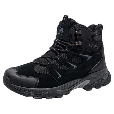 骆驼户外登山鞋冬季加绒保暖棉鞋防滑厚底马丁靴子雪地靴徒步男鞋