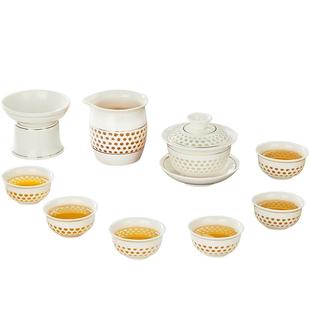 金灶KP-62功夫茶具家用陶瓷茶杯盖碗套装老款潮汕功夫茶泡茶专用