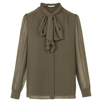 朗姿通勤气质设计感polo领衬衣