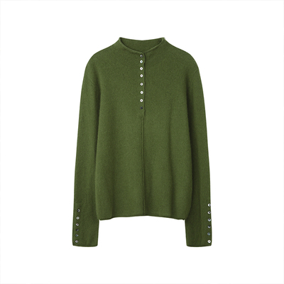 solighter法式羊毛半高领针织衫