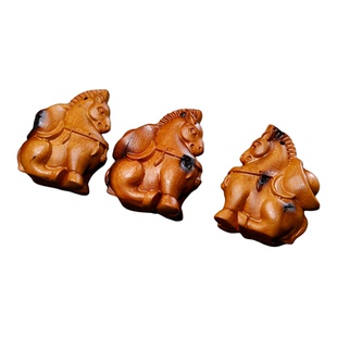 雷击枣木雕刻生肖马挂件diy手机钥匙配件马上有钱小摆件包包挂饰