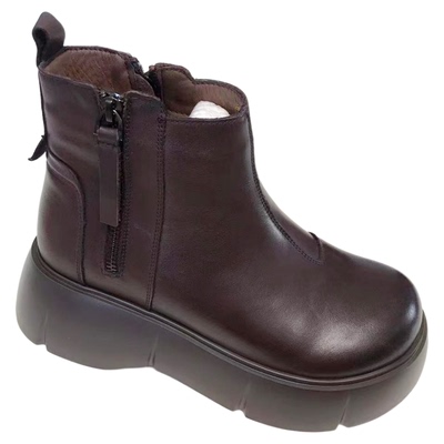 马丁靴女2025新款松糕厚底真皮鞋