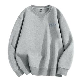 班尼路S&K灰色卫衣男秋冬季加绒重磅美式宽松圆领男士打底衫外套A