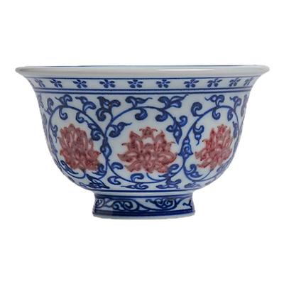 来钟珍藏景德镇陶瓷釉里红压手杯