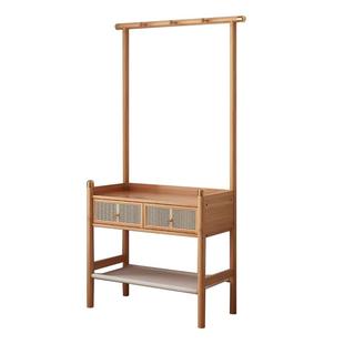 家用卧室衣帽架实木落地式衣服置物架包架现代简约挂衣架2025新款