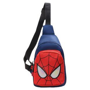 小孩子斜挎包男孩包包蜘蛛侠可爱卡通胸包男女童出游户外帆布背包