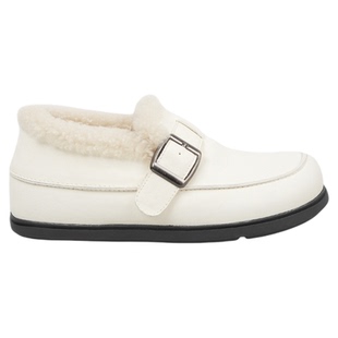 Corinna di Marsala白色毛绒内里皮带扣雪地靴女冬季保暖靴