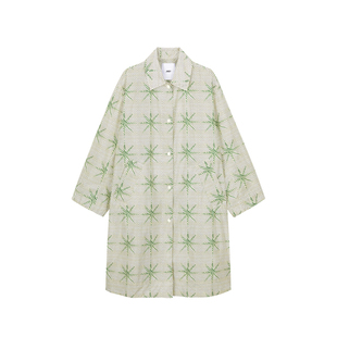 JNBY/江南布衣春秋风衣星星印花H型轻量宽松柔软舒适轻薄通勤外套