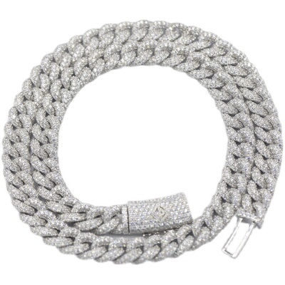 珠宝古巴925银满钻项链定制