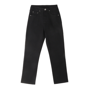 烟管裤女2026新款春秋高腰显瘦九分小个子冬季加绒黑色直筒牛仔裤