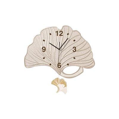 客厅银杏叶摇摆挂钟家用创