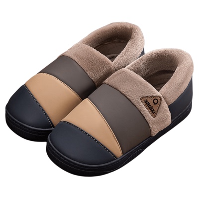 大码防水棉拖鞋男款包跟加绒保暖