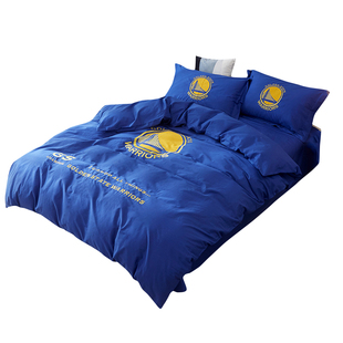 NBA金州勇士纯棉床上用品库里周边床单被套篮球礼物奖品四件套