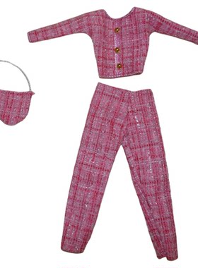 小香风粗呢花名媛礼服娃娃套装