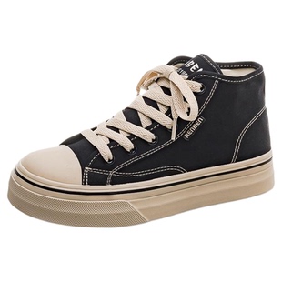 人本官方店2026新款高帮帆布鞋女款休闲学生百搭透气布鞋运动鞋潮