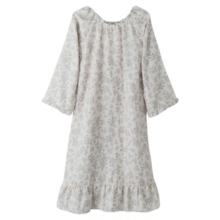 女童长袖纯棉纱布睡裙新款春秋薄款公主风裙子大童夏季儿童连衣裙