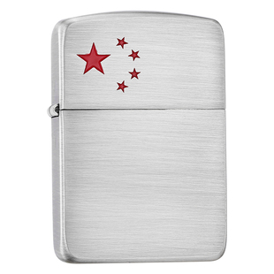 Zippo正品打火机 红五星1941复刻古银拉丝防风煤油送男友生日礼物